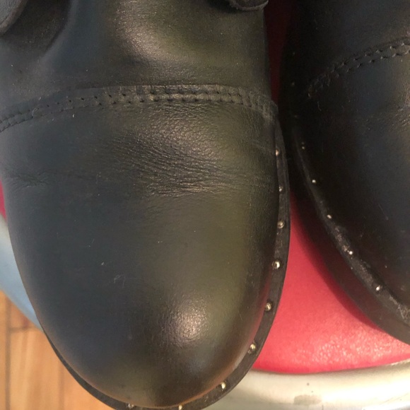 OVYE Italian leather ankle boots, black leather, size 8-8.5,, lace ribbon front - Picture 4 of 7